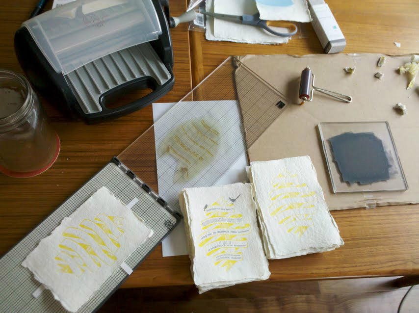 Make Your Own Hand-Pressed Wedding Invites and Keep The Piggybank Happy