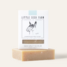 Little Seed Farm Sea Salt Soap Bar crafted with organic olive and coconut oils, mineral-rich sea salt from Bulls Bay Saltworks, and goat's milk for a refreshing, exfoliating cleanse with a bright citrus-mint scent.