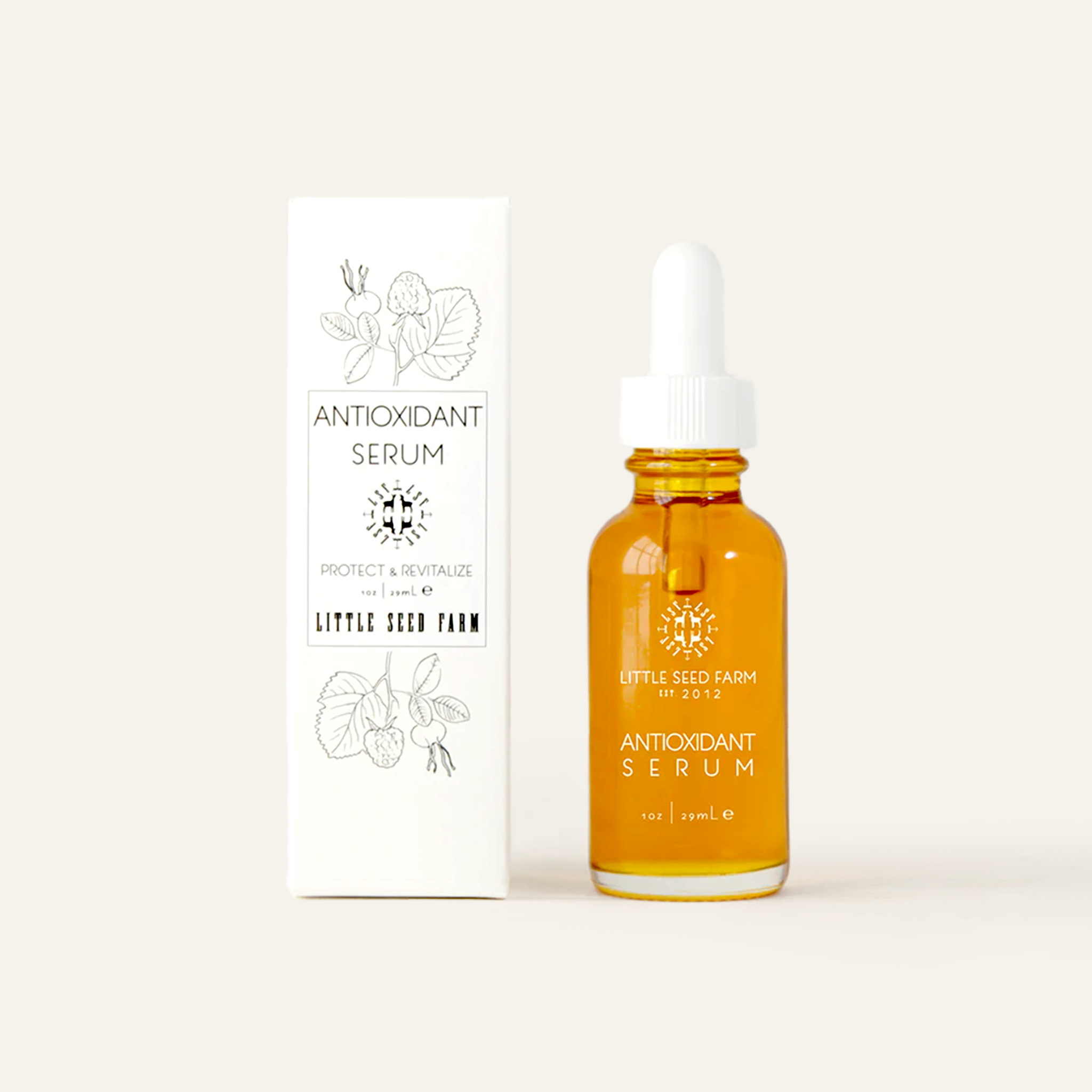 Little Seed Farm Antioxidant Serum, a lightweight, non‑greasy facial oil infused with Coenzyme Q10, rosehip, sea buckthorn, raspberry seed, calendula, and vitamin E to protect skin from pollution, blue light, and aging while boosting hydration and tone.