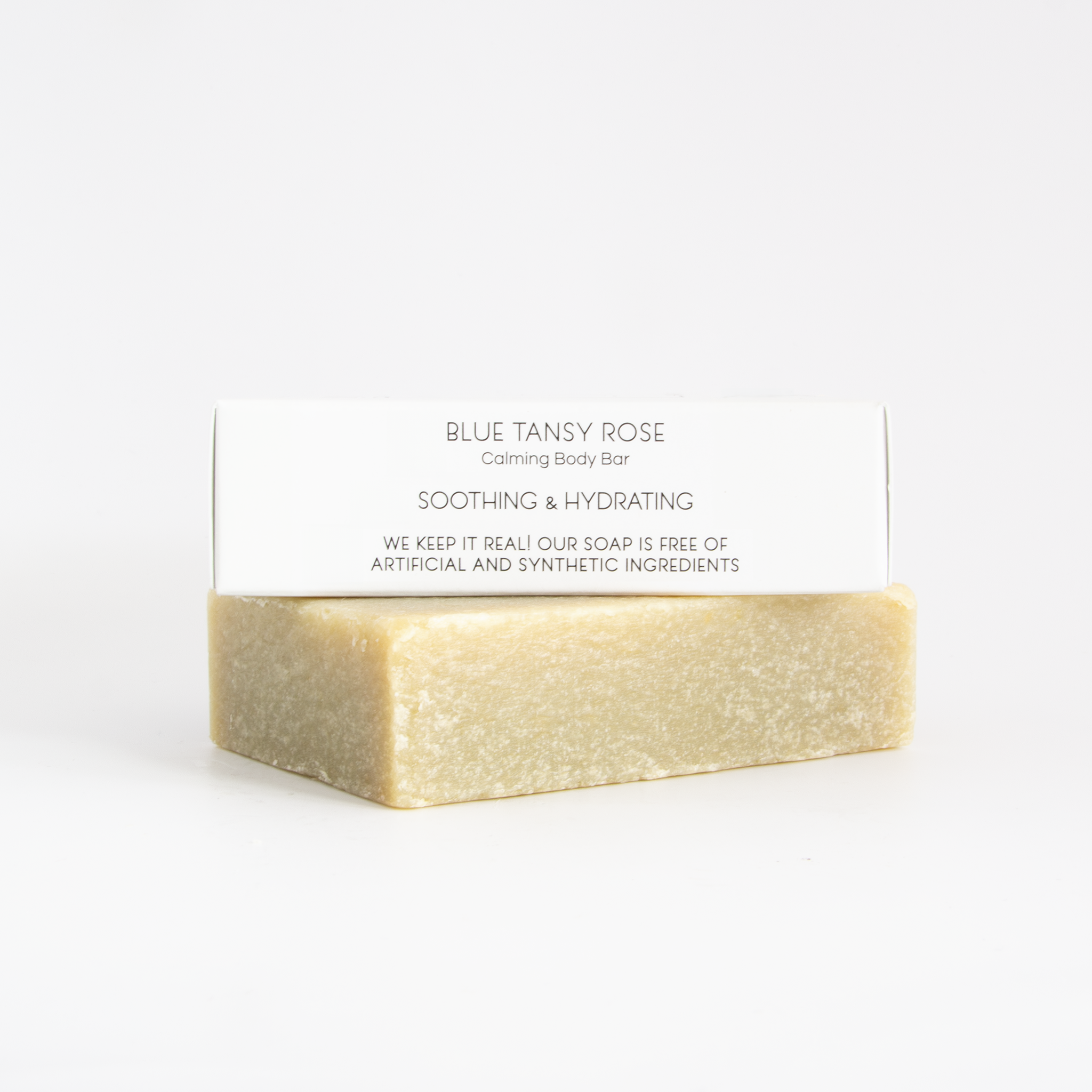 Blue Tansy Rose goat milk soap by Little Seed Farm, made with soothing blue tansy and rose essential oils, nourishing goat milk, and natural ingredients for gentle, calming skin care.