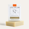 Little Seed Farm Orange Vetiver goat’s milk soap bar made with organic goat’s milk, olive and coconut oils, and essential oils of sweet orange and vetiver for calming, moisturizing, and rejuvenating skin.