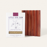 Little Seed Farms Soap Bar + Dish Set, featuring a goat-illustrated soap bar and a handmade cedar dish, is displayed on a light background.