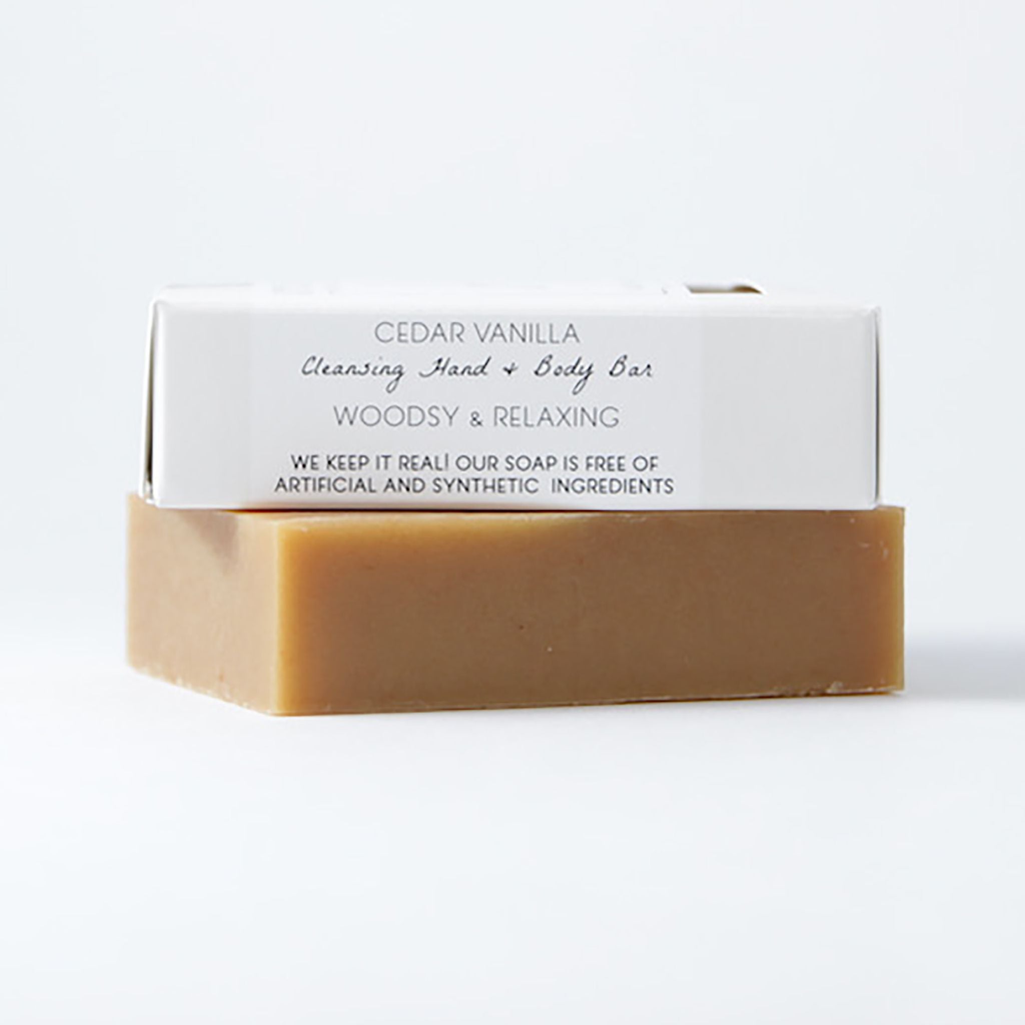 Cedar Vanilla goat milk soap by Little Seed Farm, crafted with warm cedarwood and sweet vanilla essential oils for a comforting, nourishing cleanse with natural ingredients.