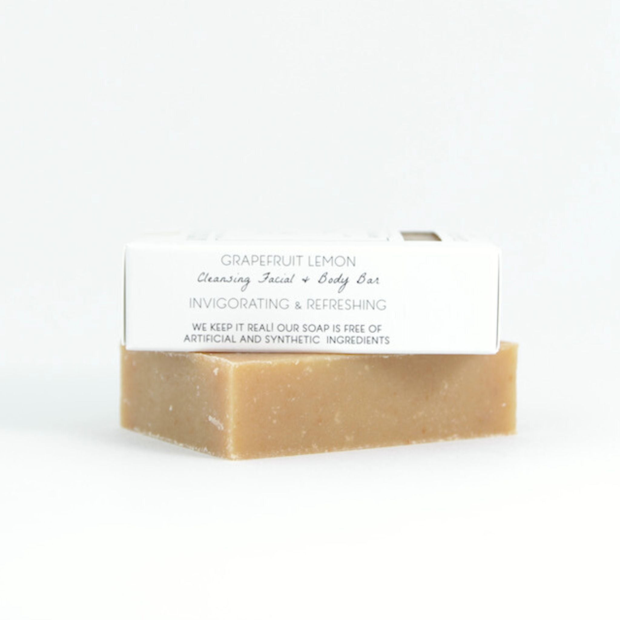Eco‑friendly packaging of Little Seed Farm Grapefruit Lemon goat milk soap bar emphasizing natural, plastic‑free recyclable materials and cruelty‑free, organic ingredients.