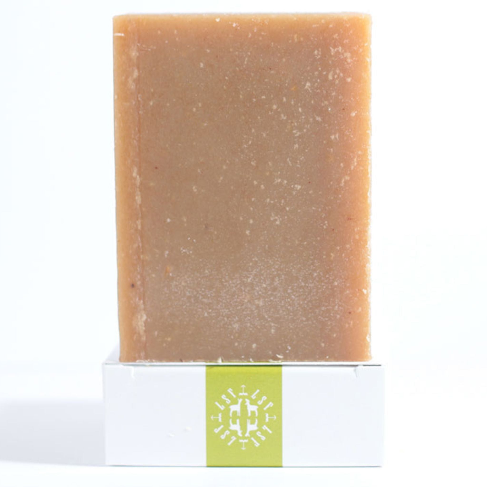 Eco‑friendly, plastic‑free packaging for Little Seed Farm’s Matcha & Argan facial and body bar highlighting sustainable production from farm‑fresh ingredients.