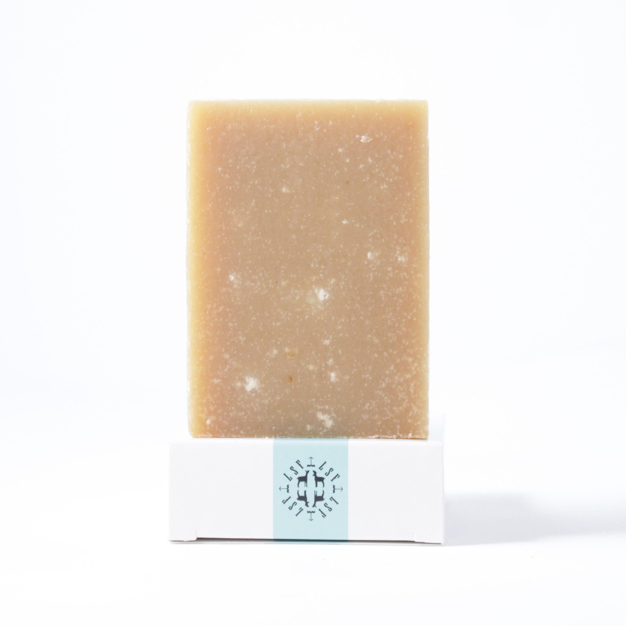 Little Seed Farm Sea Salt Soap Bar crafted with organic olive and coconut oils, mineral-rich sea salt from Bulls Bay Saltworks, and goat's milk for a refreshing, exfoliating cleanse with a bright citrus-mint scent.