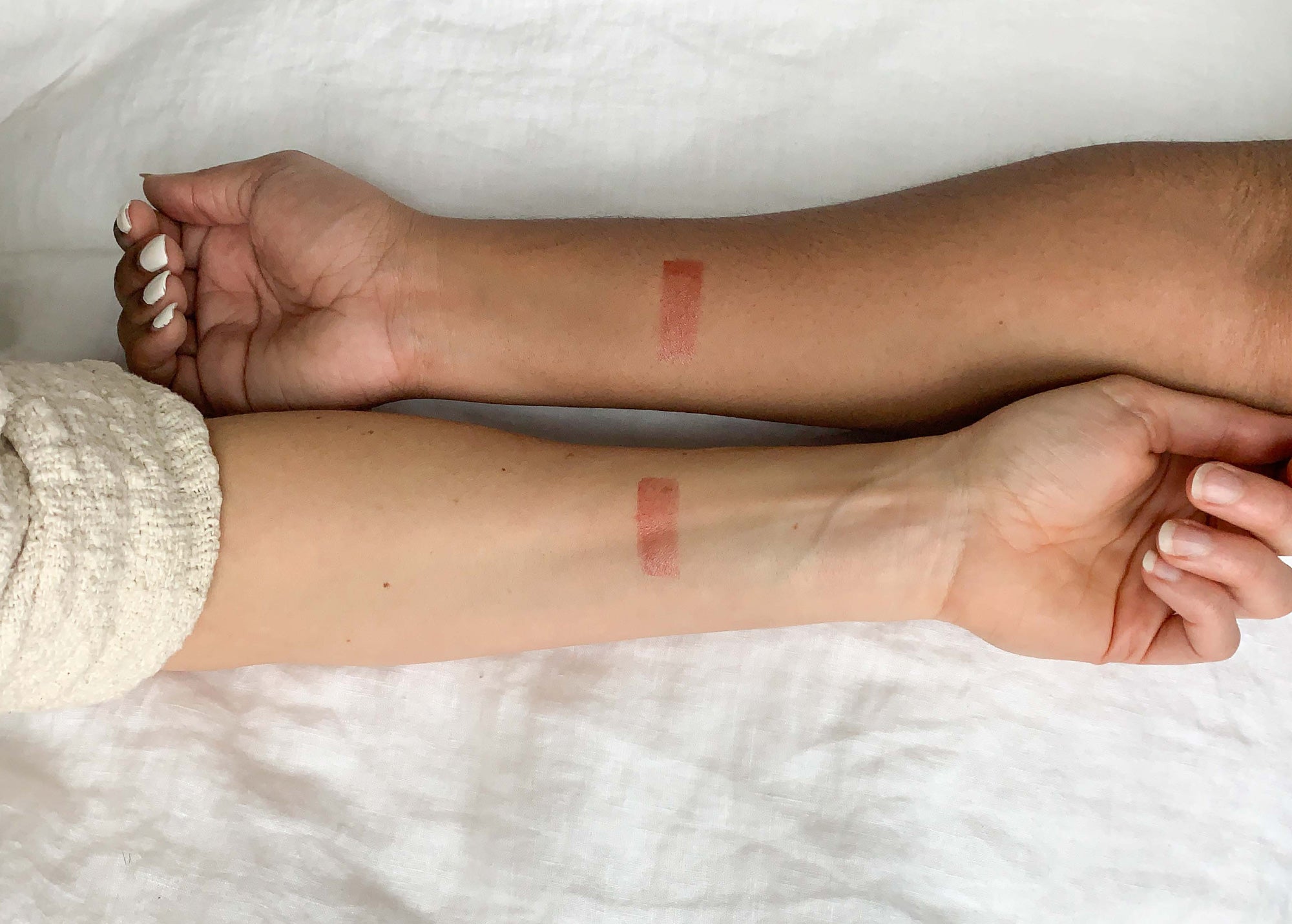 Little Seed Farm Rose Lip Tint in a deep, warm rose shade with a hint of berry, nourishing lips, cheeks, and eyelids with organic camellia oil, shea butter, and vitamin E for a natural flush of color.