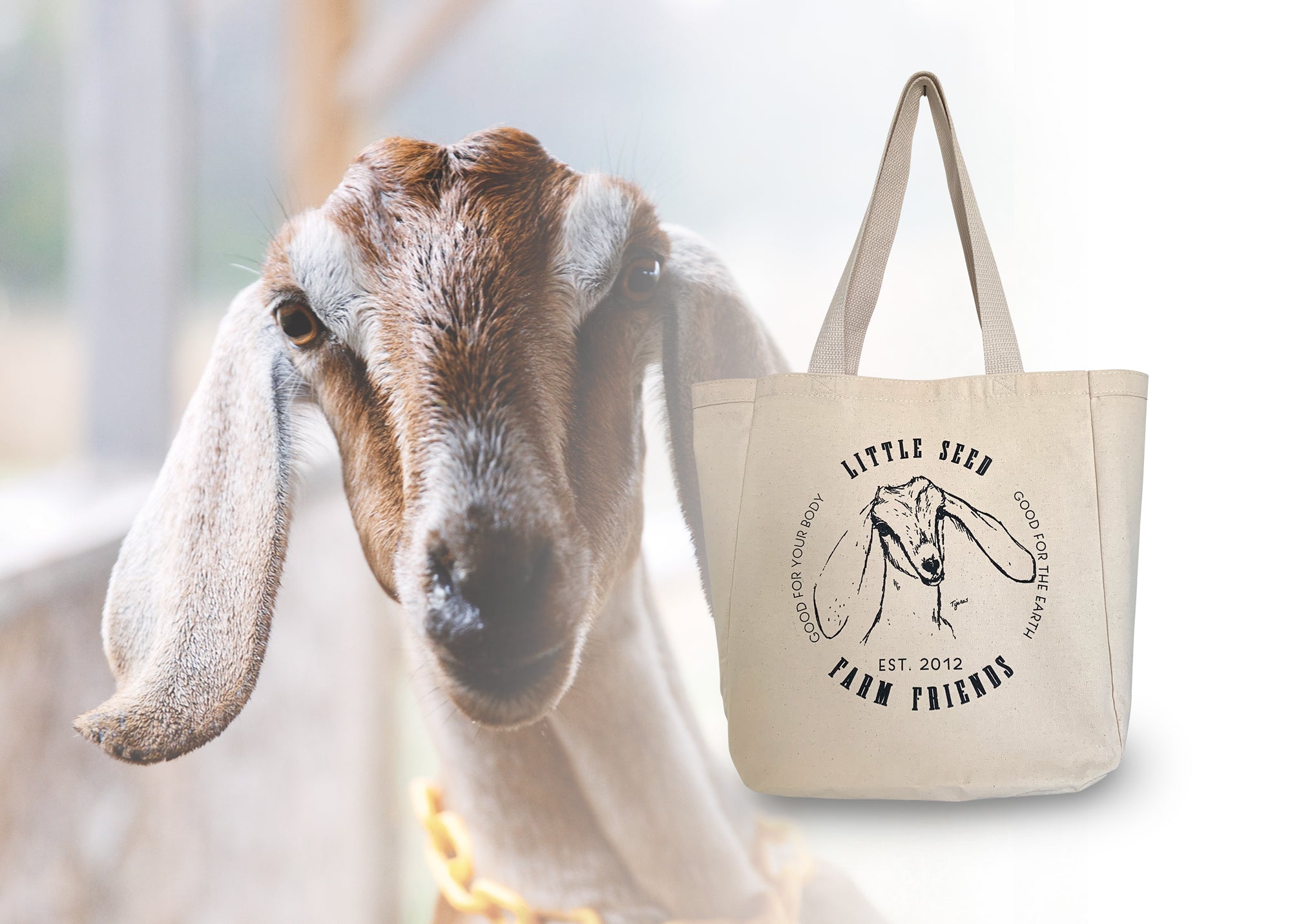 Goat Tote Bag, Farmhouse Neutral – Hippie Hound Studios - Featuring Art by  Lee Keller